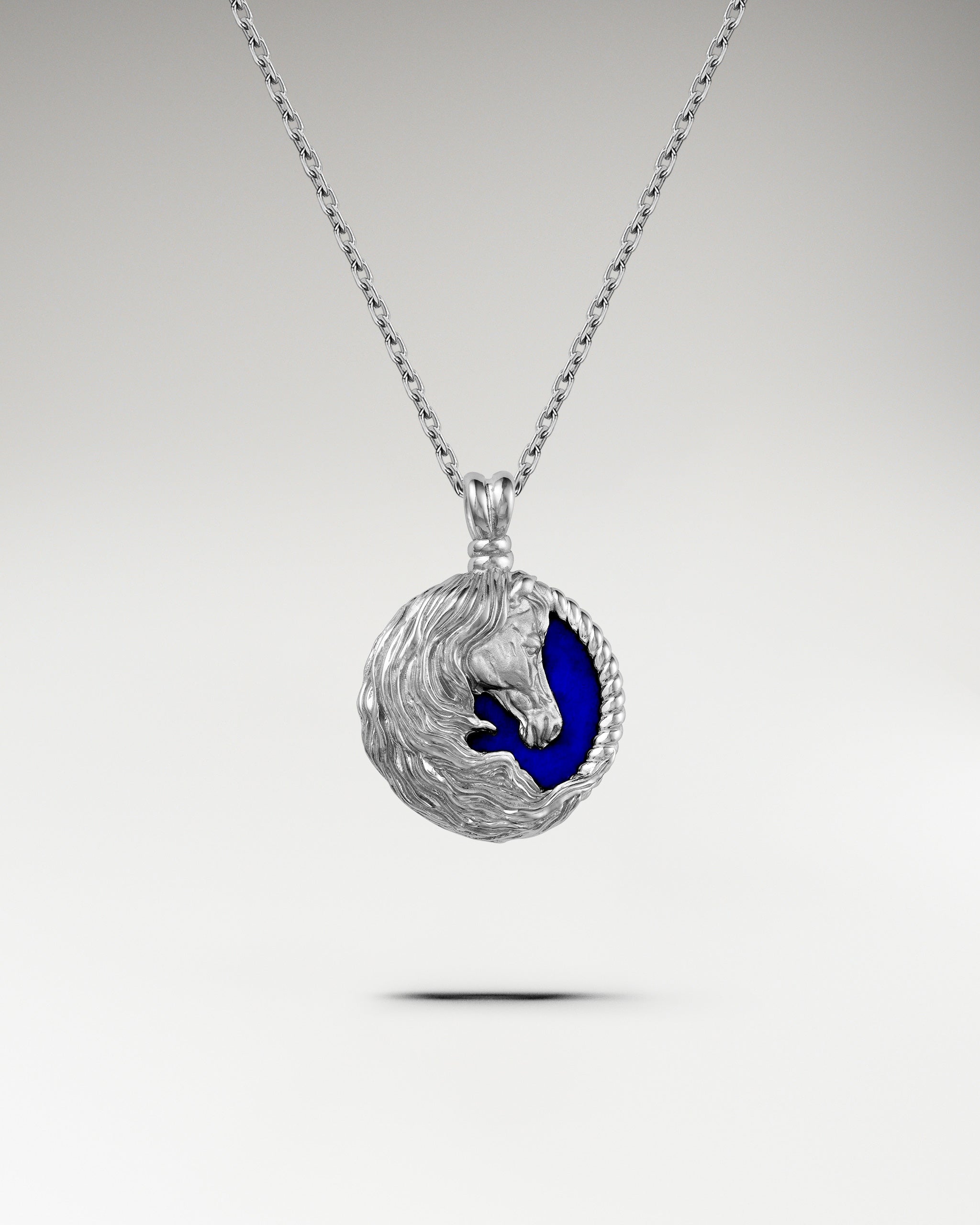 Horse Sculpture Pendant With Lapis Lazuli