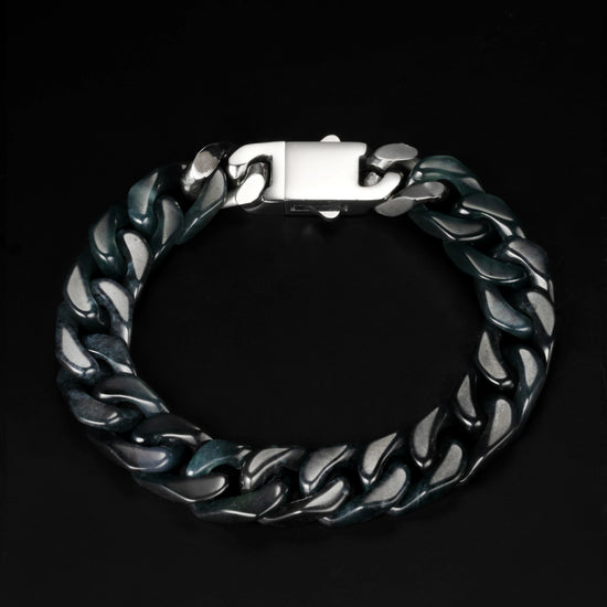 Classical Cuban Chain In Black Jade - JadeChains