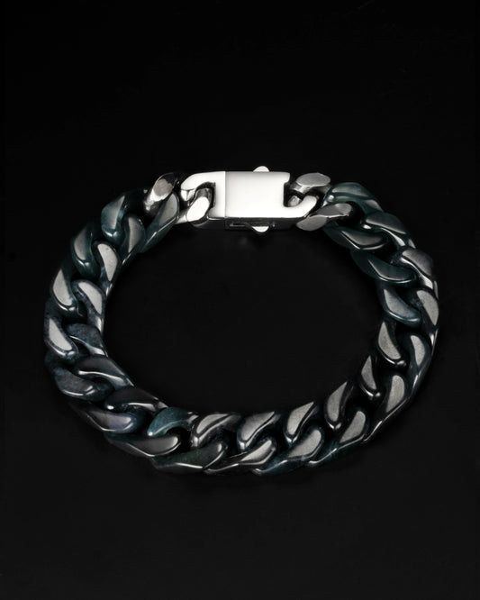 Classical Cuban Chain In Black Jade - JadeChains