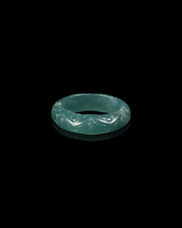 Quatrefoil Ring In Blue Guatemalan Jade