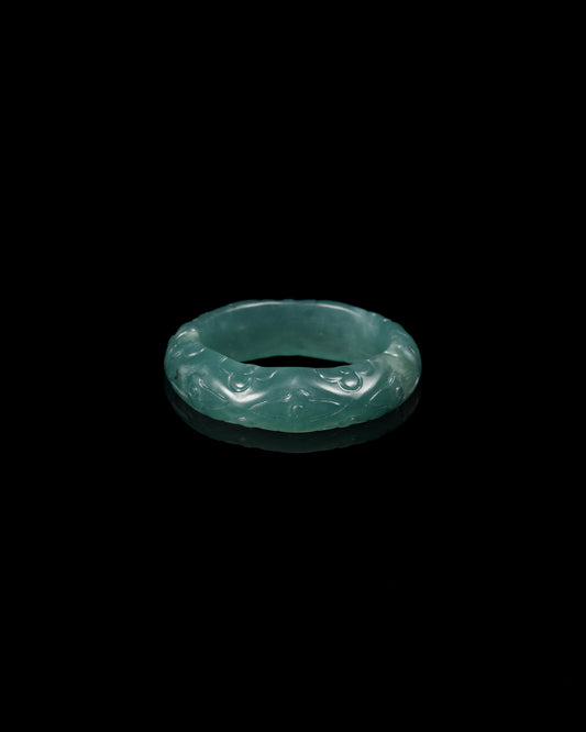 Quatrefoil Ring In Blue Guatemalan Jade