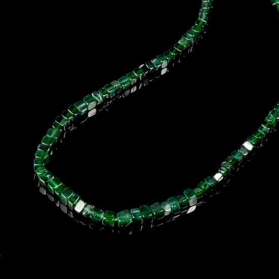 Block Frost Necklace In Icy Emerald Green Guatemalan Jade - JadeChains
