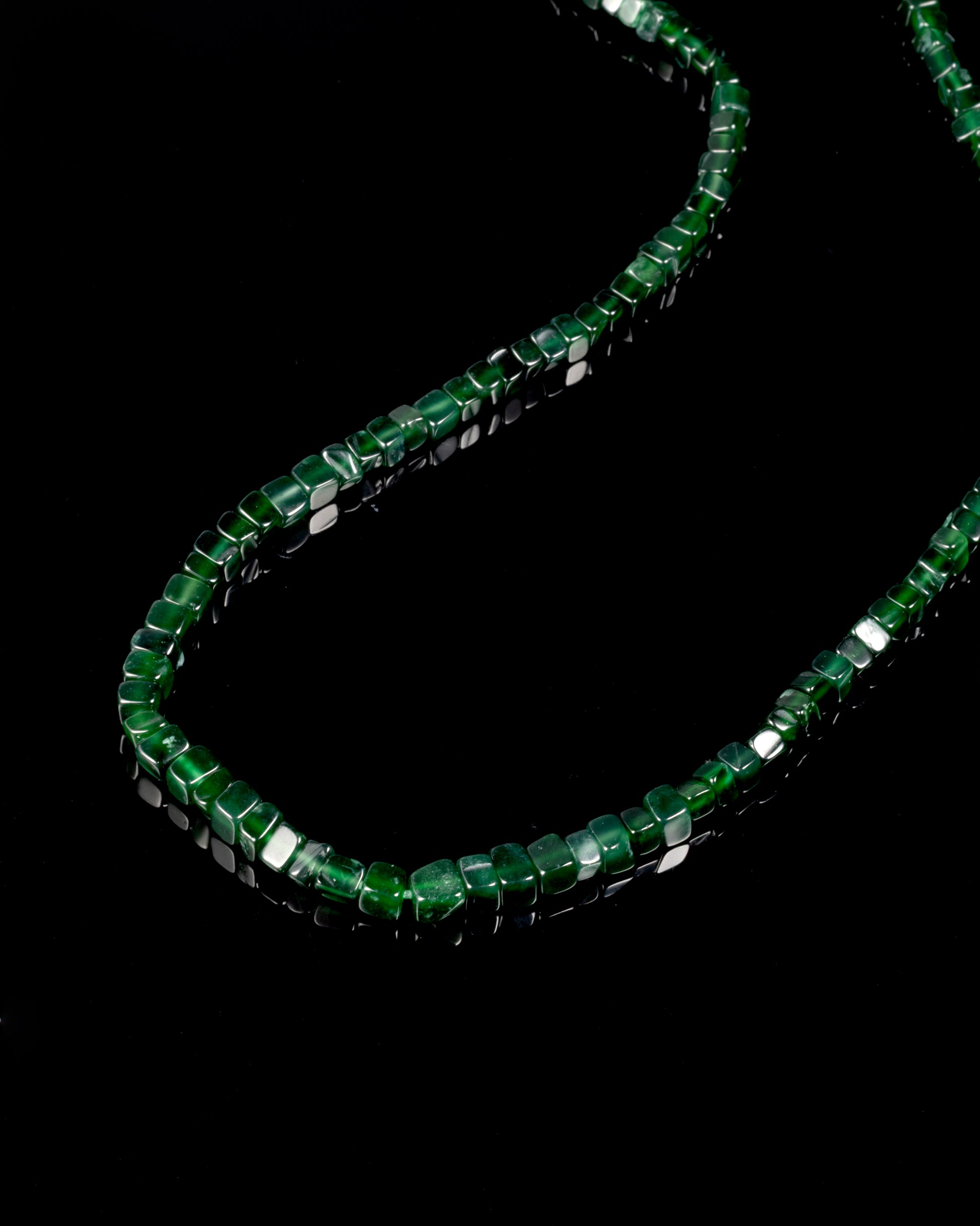 Block Frost Necklace In Icy Emerald Green Guatemalan Jade - JadeChains