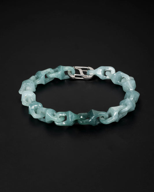 Veridian Vertebrae Bracelet In Mayan Blue Jade - JadeChains
