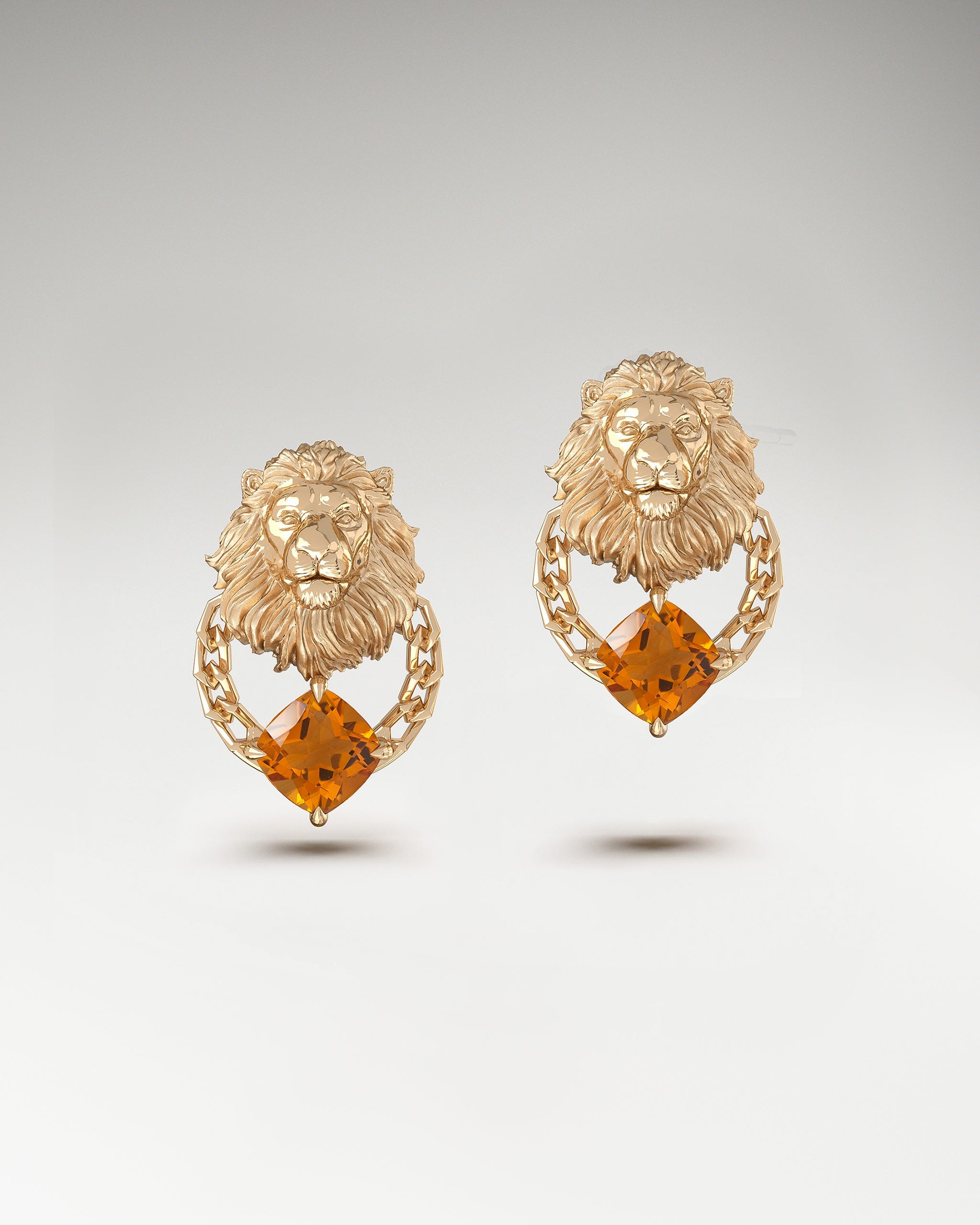 The Leo Stud Earrings With Citrine