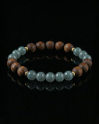 Glacial Earth Bracelet In Guatemalan Blue Jade And Agarwood