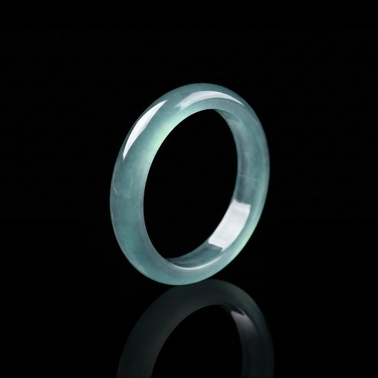 Glacial Halo Ring In Guatemalan Blue Jade - JadeChains