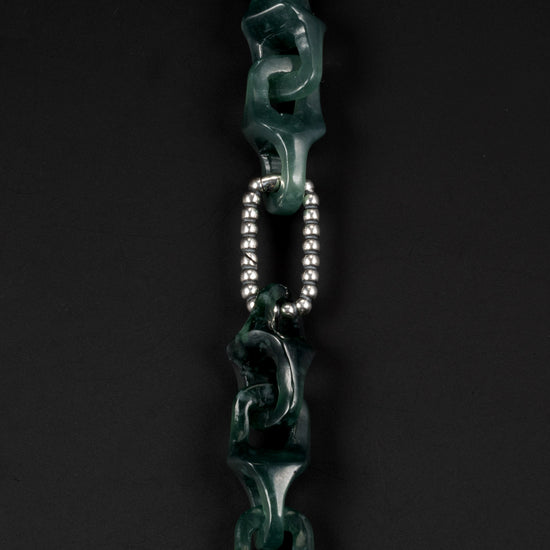 Veridian Vertebrae Bracelet In Mayan Blue Jade - JadeChains