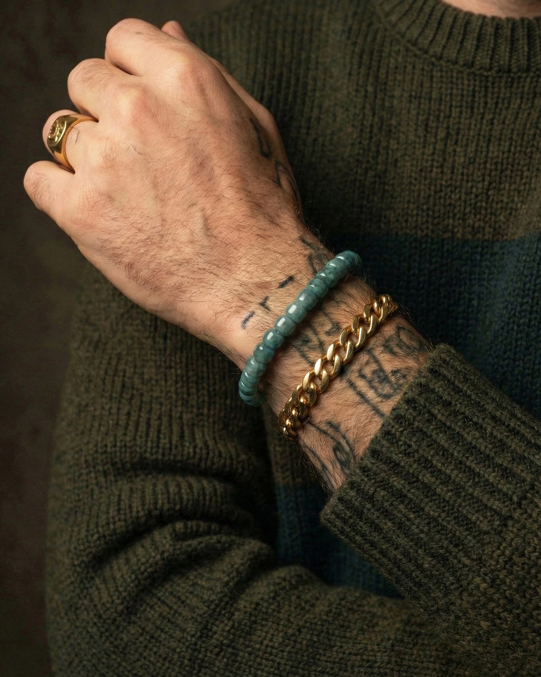 Glacial Tides Bracelet In Barrel-Cut Guatemalan Blue Jade