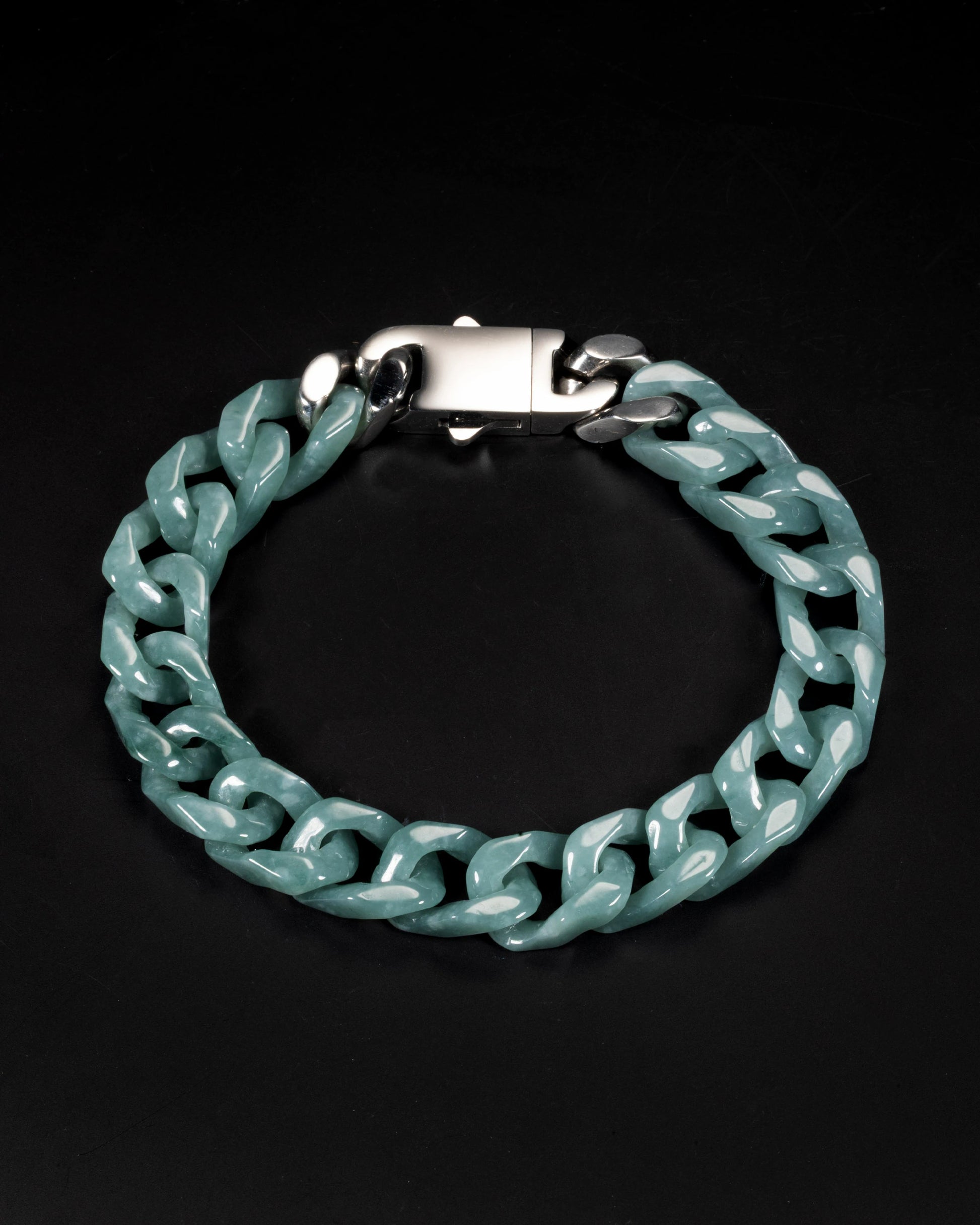 One Piece Cuban Chain In Green Jade - JadeChains