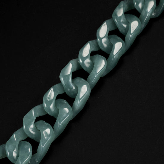 One Piece Cuban Chain In Green Jade - JadeChains