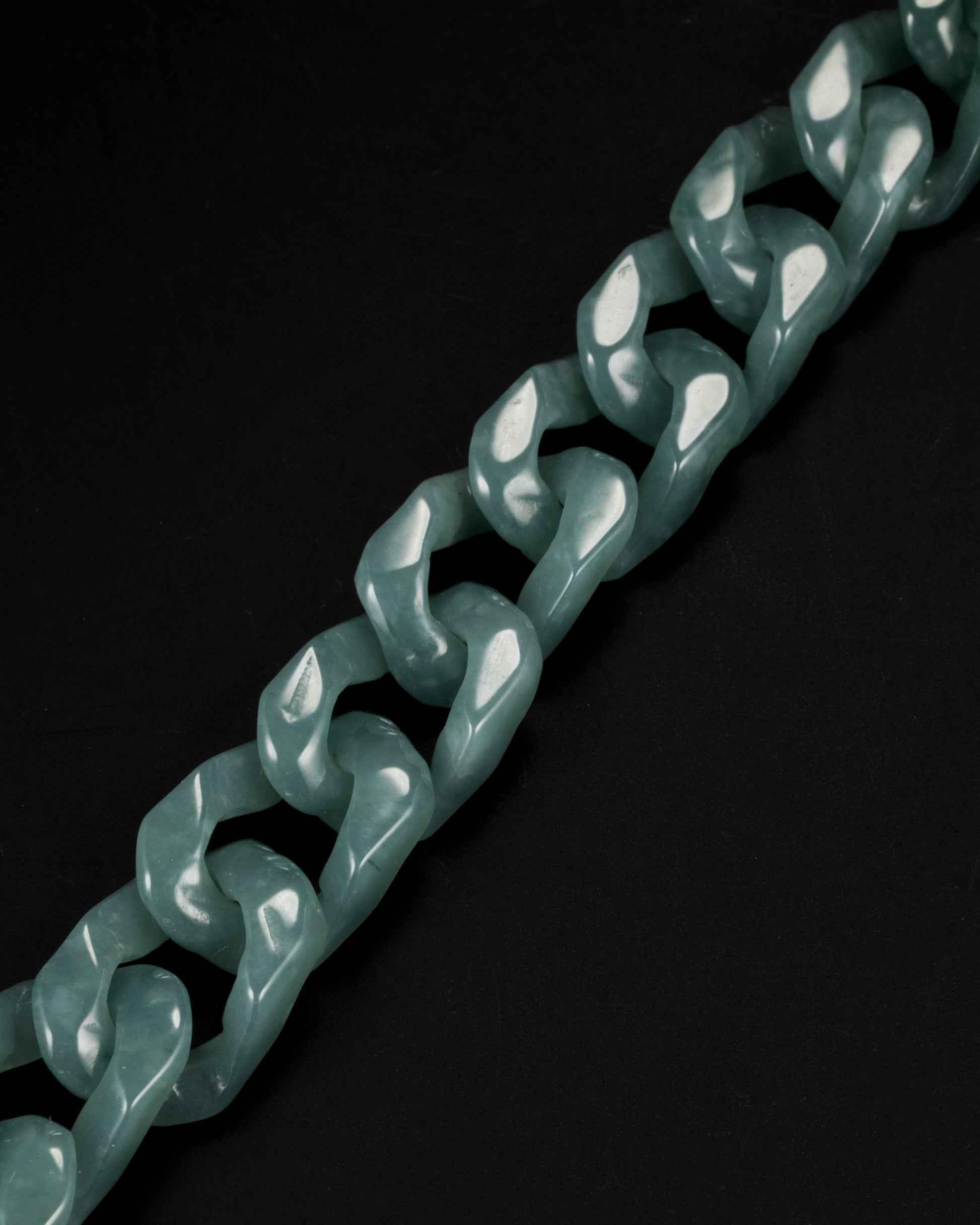 One Piece Cuban Chain In Green Jade - JadeChains