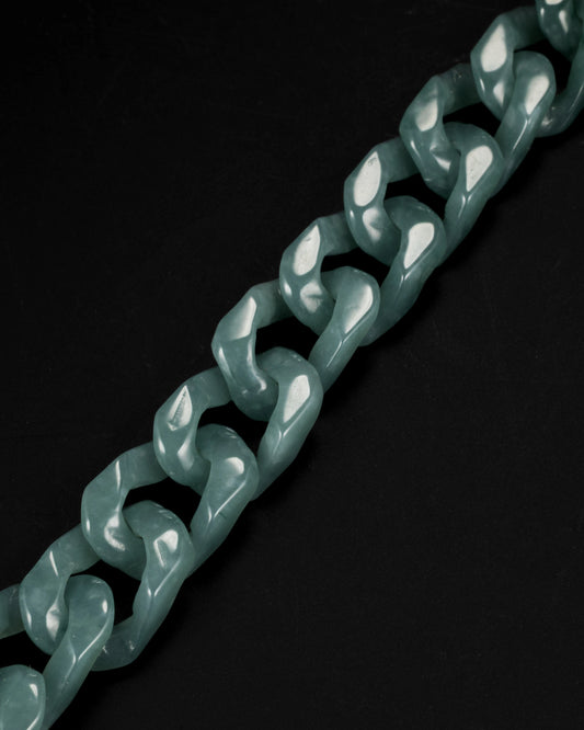 One Piece Cuban Chain In Green Jade - JadeChains