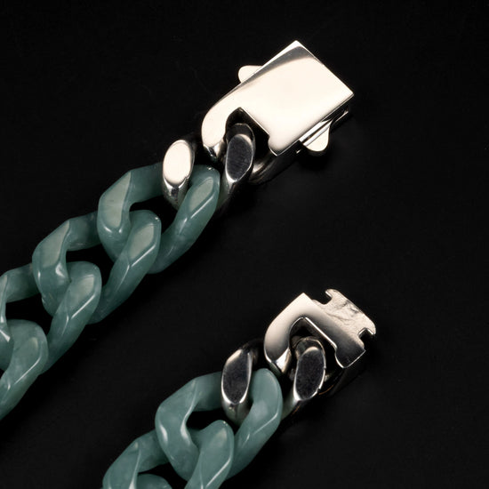 One Piece Cuban Chain In Green Jade - JadeChains