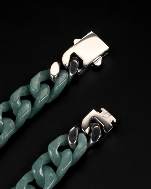 One Piece Cuban Chain In Green Jade - JadeChains