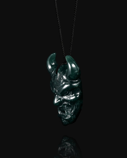 Oni Wrath Pendant In Mayan Blue Jade