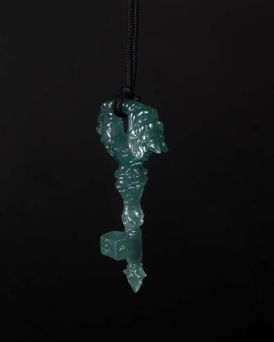 Ethereal Vein Key Pendant In Mayan Blue Jade