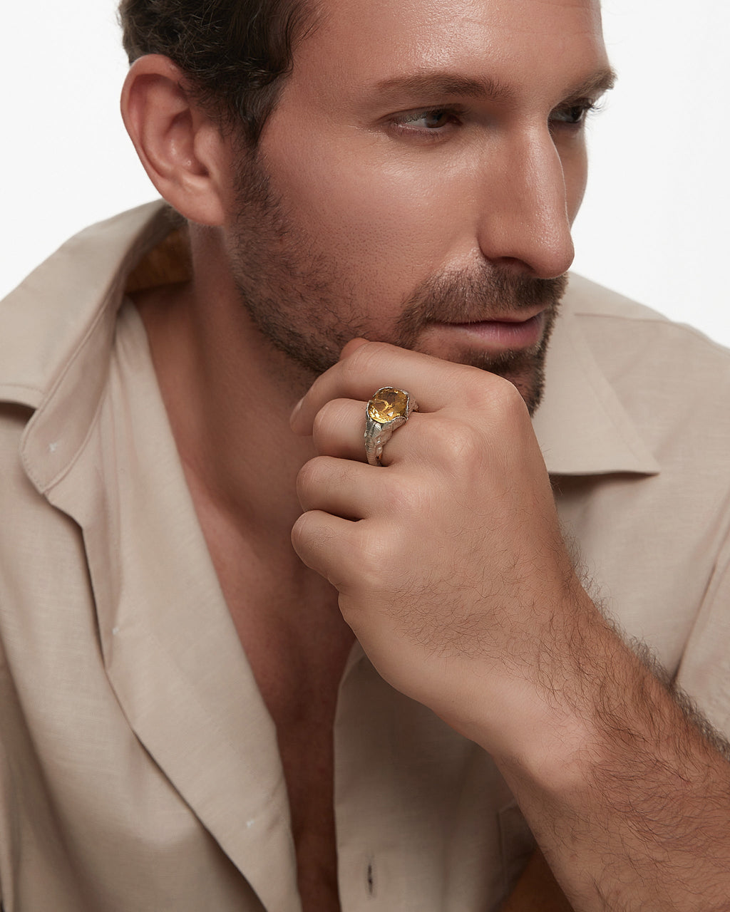 Elephant Guard Ring With Zirconia