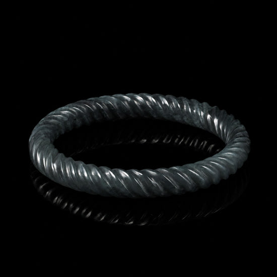 Twist Smoke Bangle In Guatemalan Jade - JadeChains
