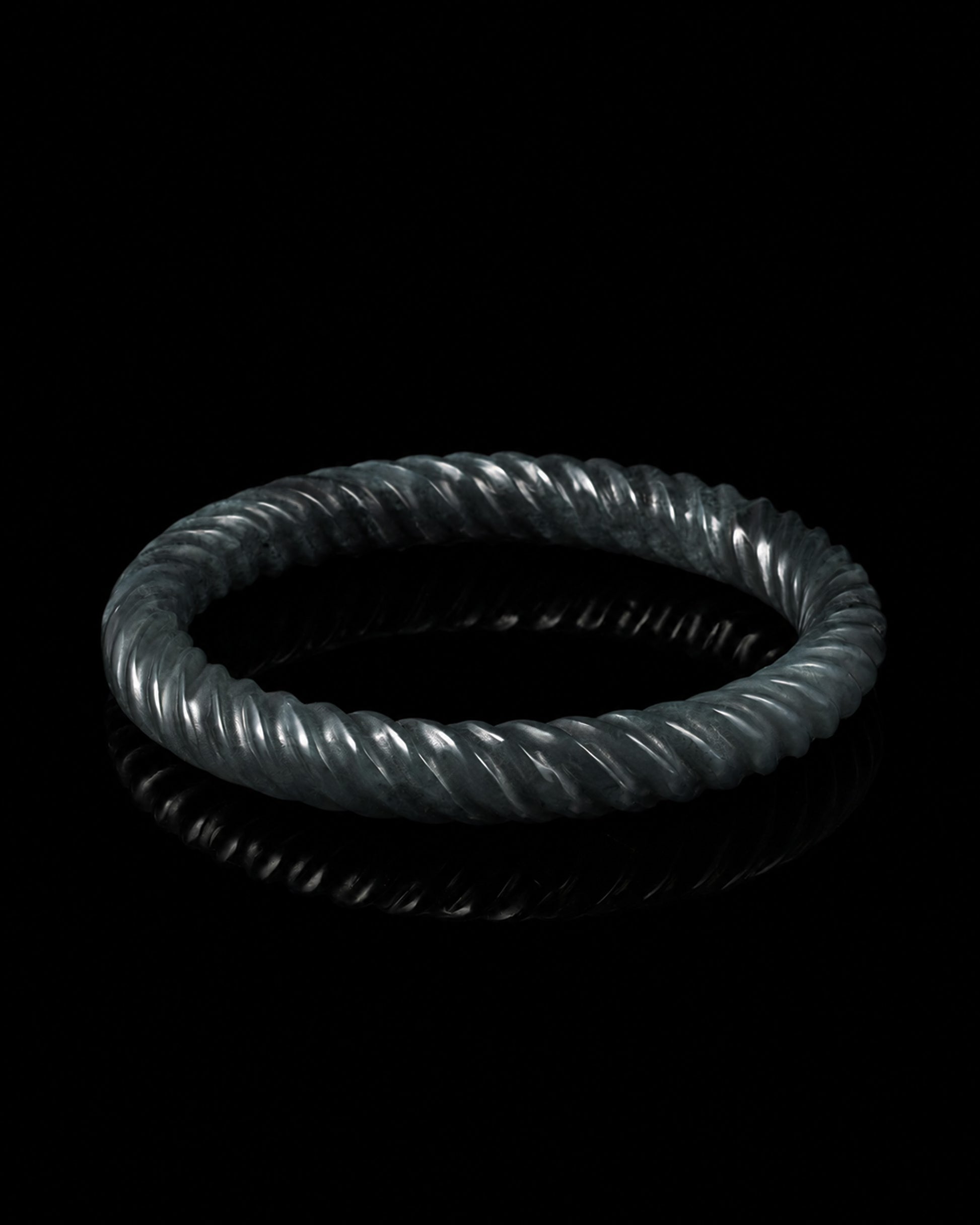 Twist Smoke Bangle In Guatemalan Jade - JadeChains