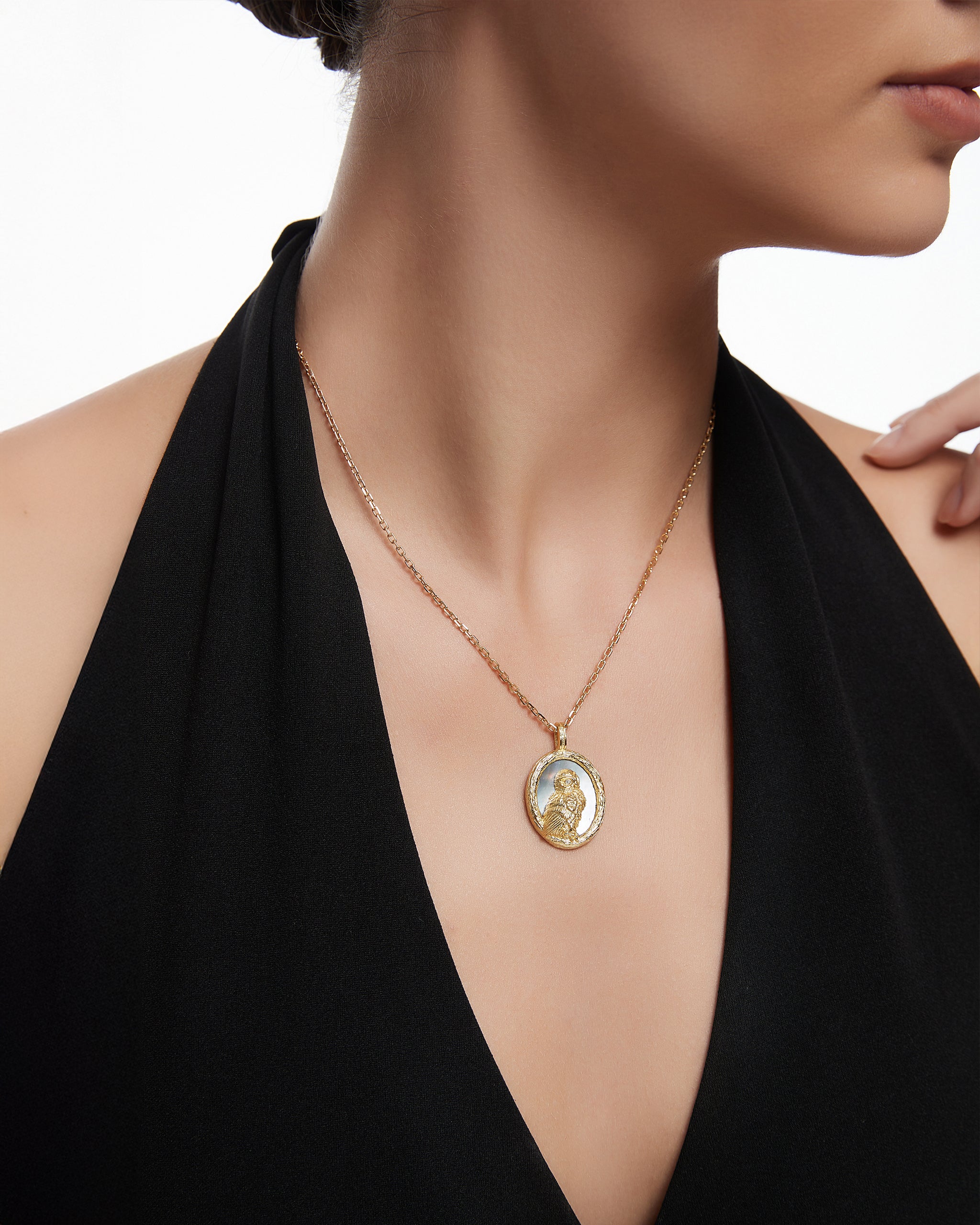 Forest Elf Necklace Pendant With Black Nacre