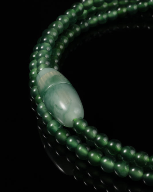 Multi Wrap Mini Beads Bracelet / Necklace In Green Guatemalan Jade