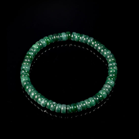 Drum Beads Bracelet In Imperial Green Guatemalan Jade - JadeChains