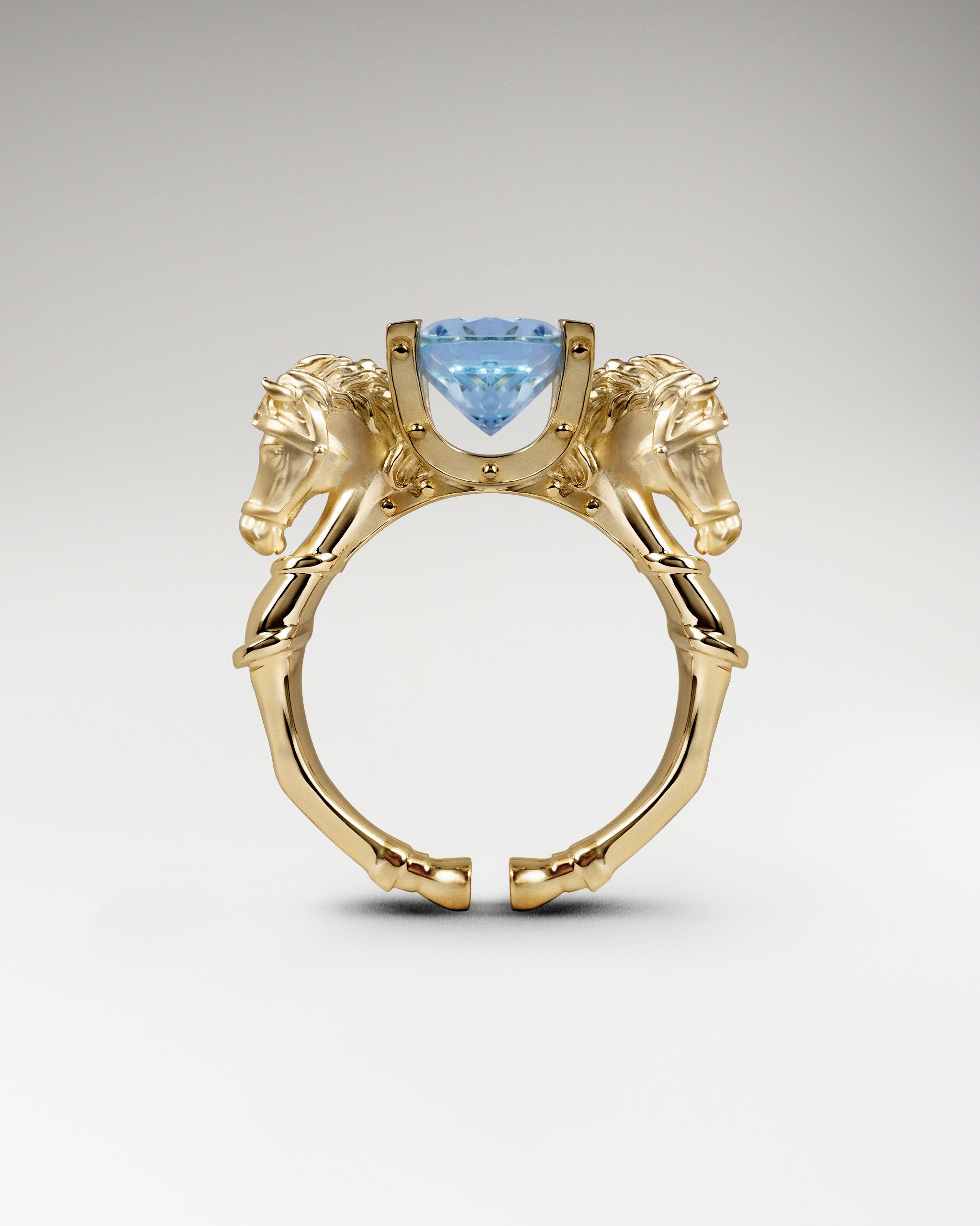 Twin Stallion Ring With Zirconia