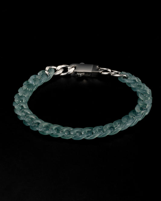 Female Style Cuban Chains In Mayan Blue Jade - JadeChains