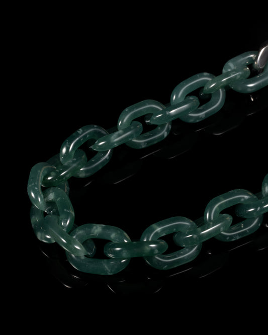 Classic Cable Chain Bracelet In Green Guatemalan Jade
