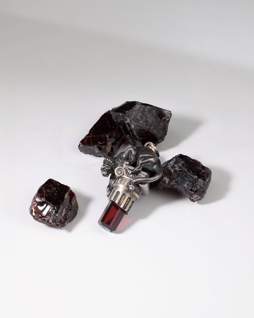 Panther's Gaze Pendant Necklace With Lab Ruby