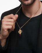 Panther's Gaze Pendant Necklace With Lab Ruby