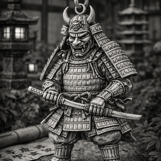 Hannya Samurai Charm Pendant - JadeChains