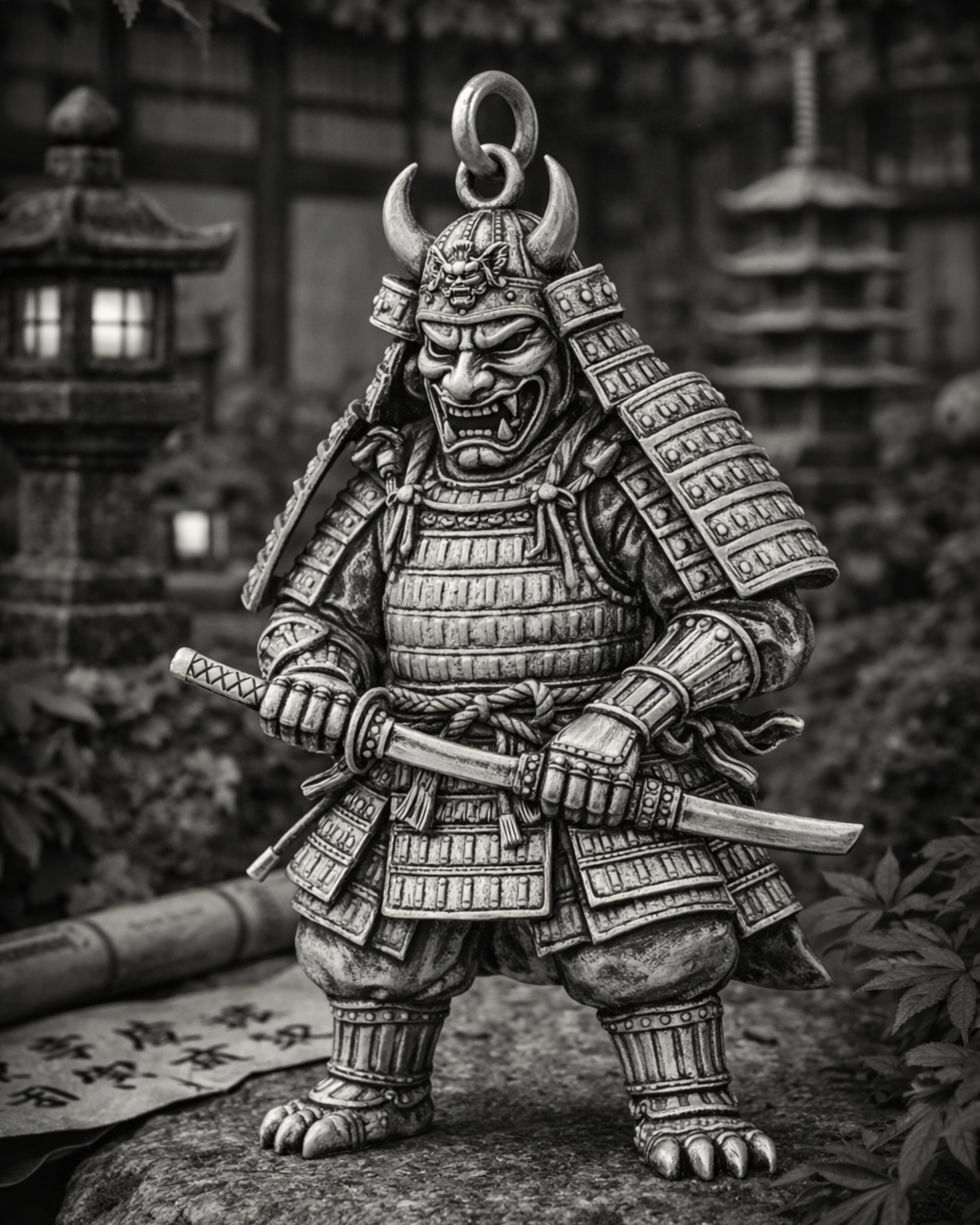 Hannya Samurai Charm Pendant
