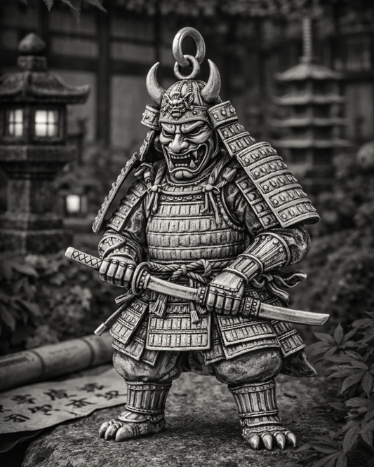 Hannya Samurai Charm Pendant - JadeChains