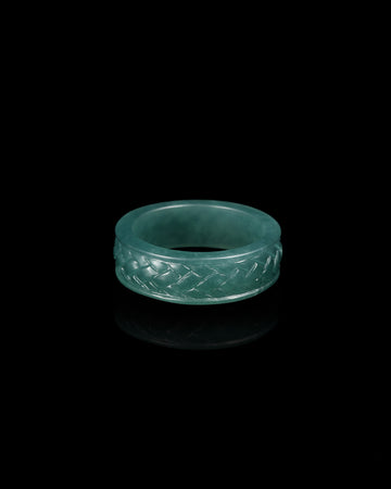 Weave Ring In Blue Guatemalan Jade