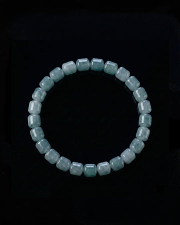 Glacial Tides Bracelet In Barrel-Cut Guatemalan Blue Jade - JadeChains