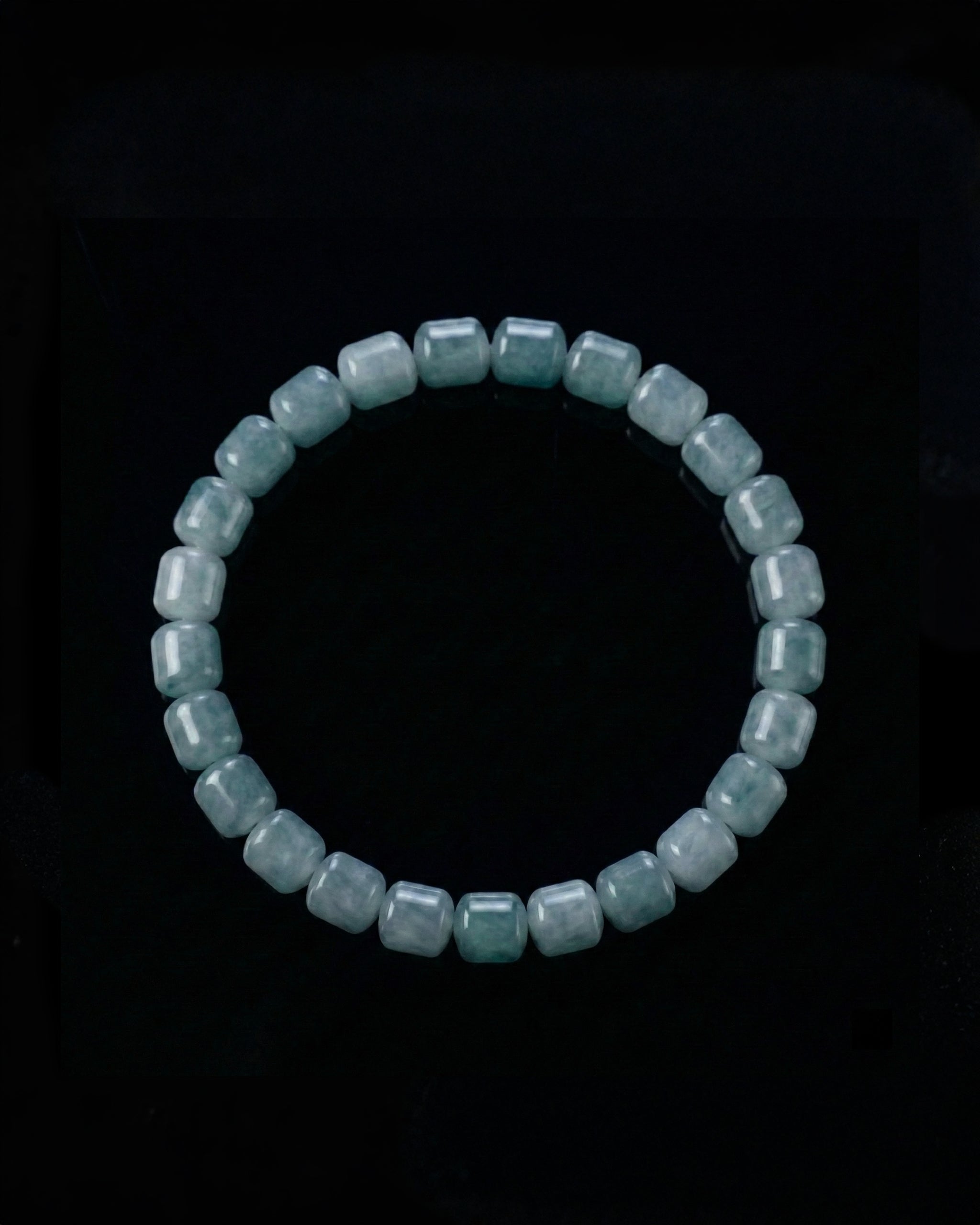 Glacial Tides Bracelet In Barrel-Cut Guatemalan Blue Jade