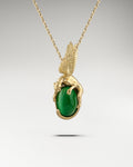 Winged Leopard Pendant With Mayan Jade