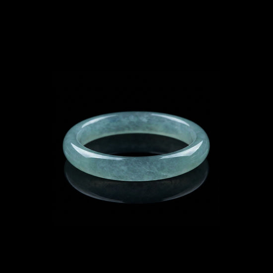 Glacial Halo Ring In Guatemalan Blue Jade - JadeChains