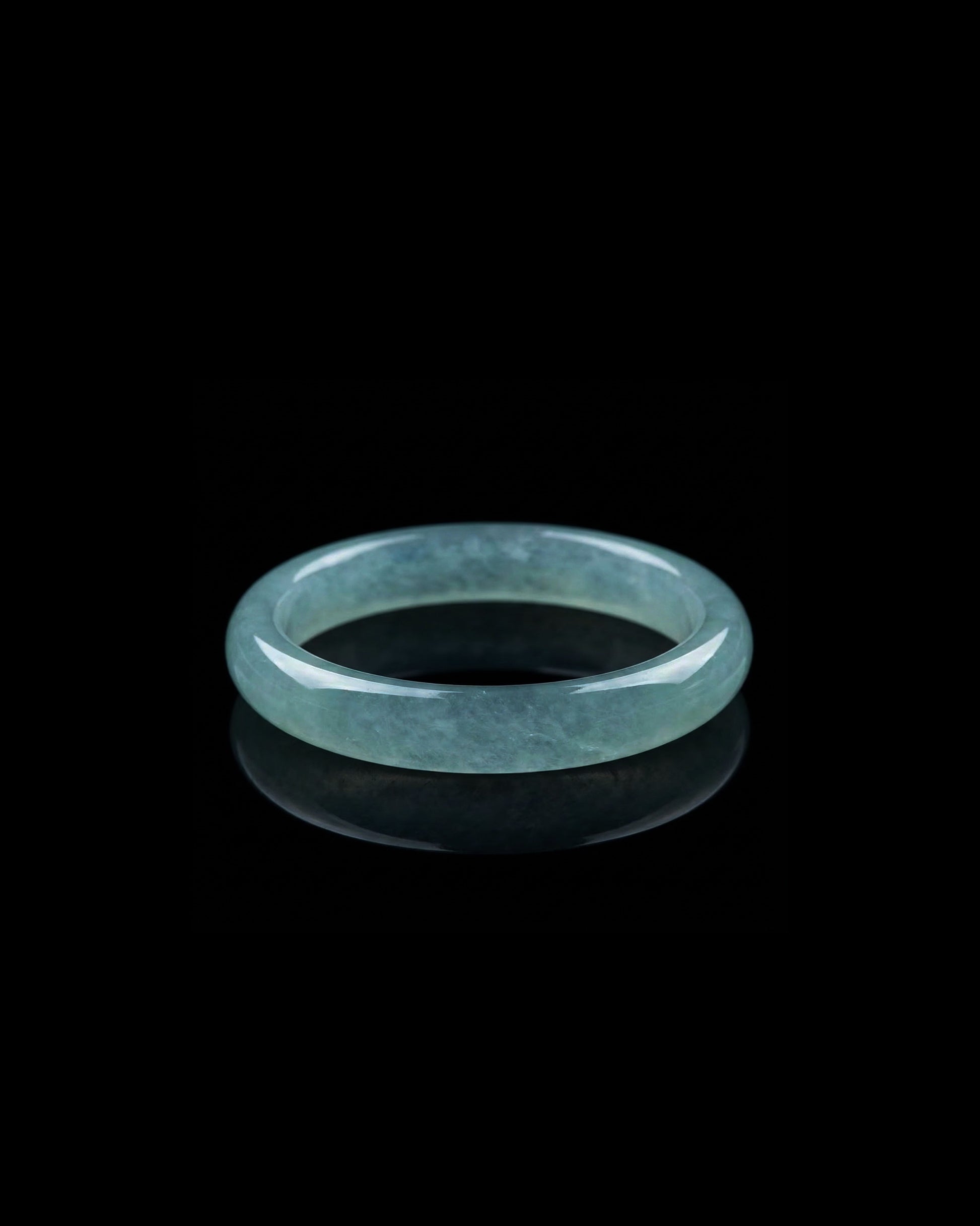Glacial Halo Ring In Guatemalan Blue Jade - JadeChains