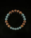 Glacial Earth Bracelet In Guatemalan Blue Jade And Agarwood