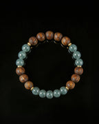 Glacial Earth Bracelet In Guatemalan Blue Jade And Agarwood