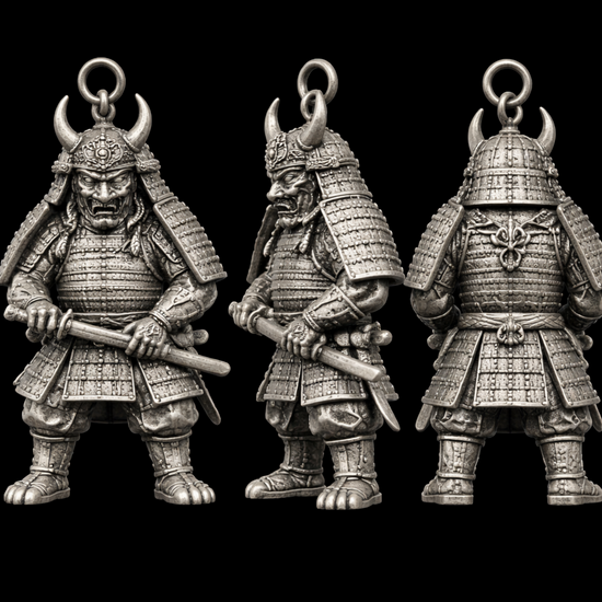 Hannya Samurai Charm Pendant - JadeChains