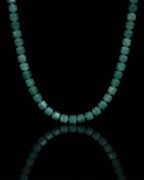 Faceted Barrel Bead Necklace In Guatemalan Jade