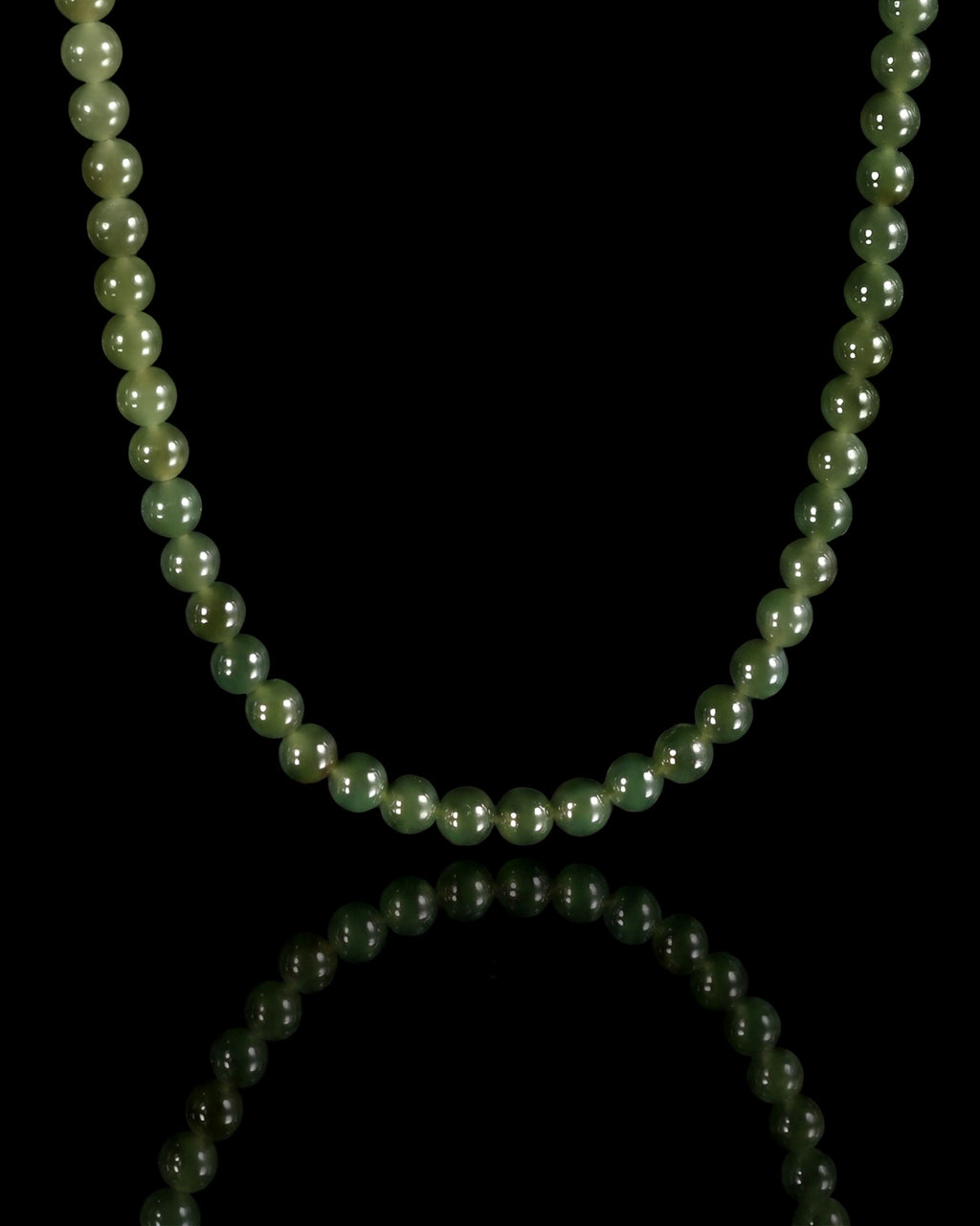 Ombre Round Bead Necklace In Nephrite