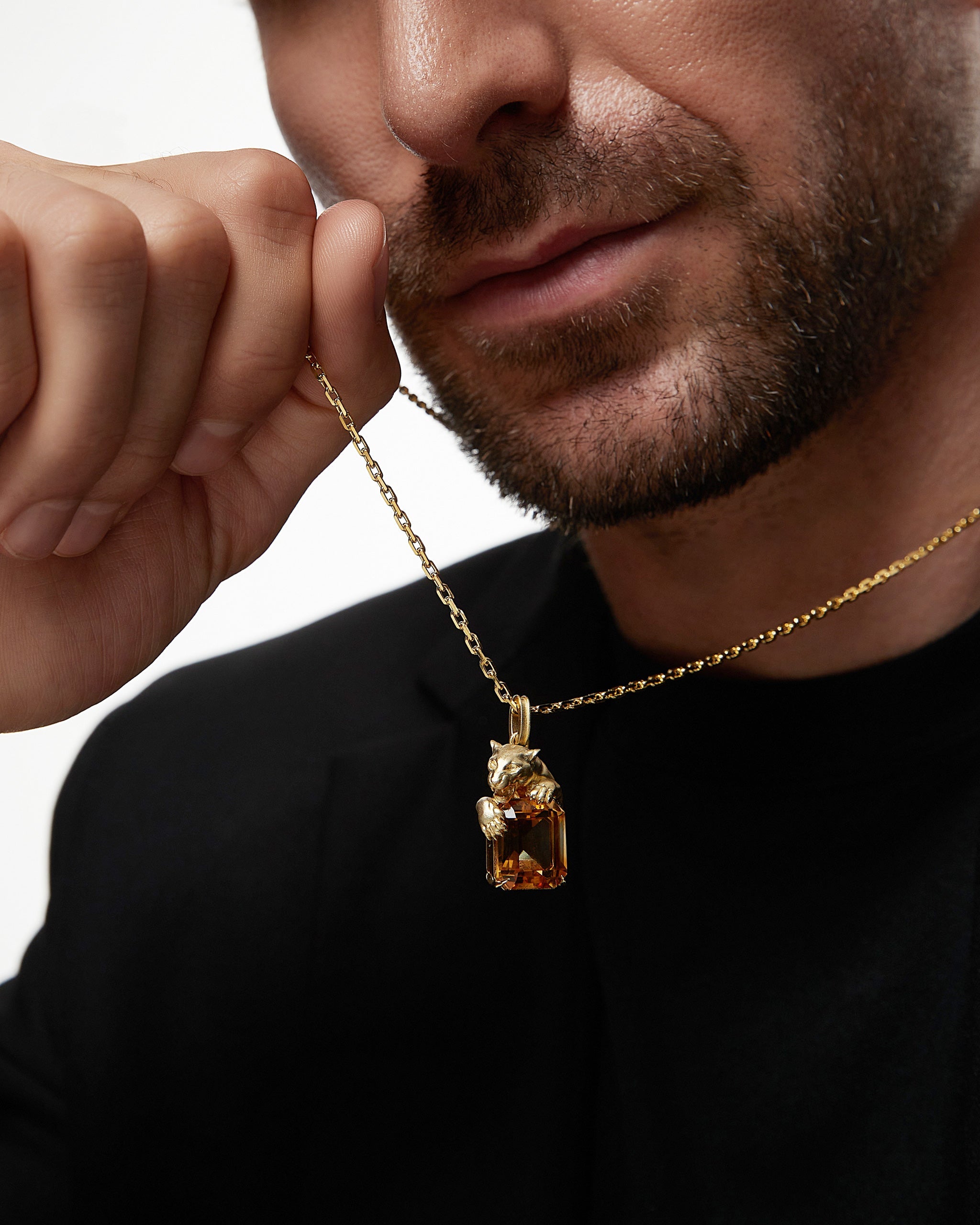 Savanna Sculptural Pendant Necklace With Yellow Obsidian