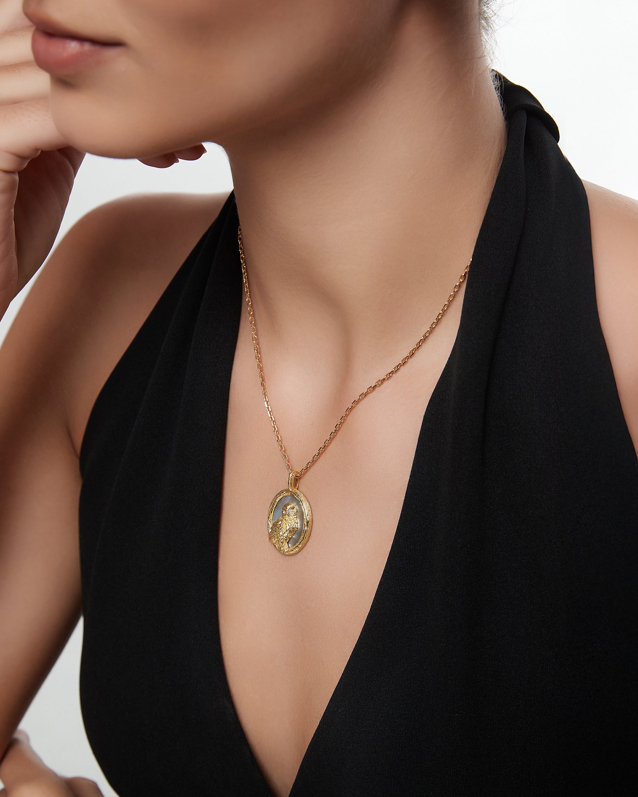 Forest Elf Necklace Pendant With Black Nacre