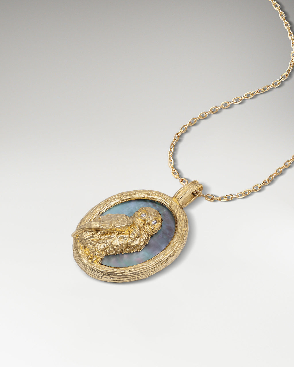 Forest Elf Necklace Pendant With Black Nacre