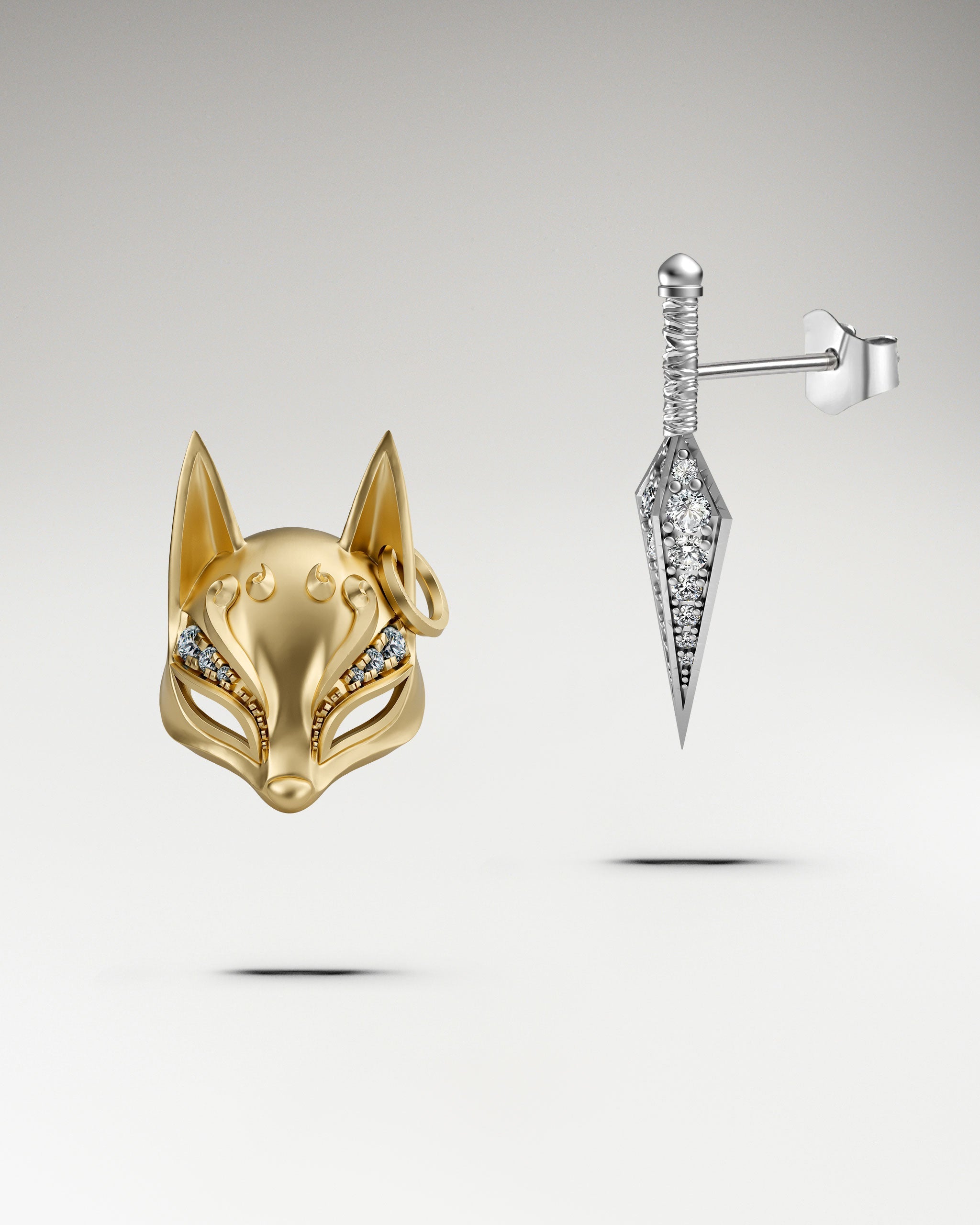 Kitsune Mask Earrings